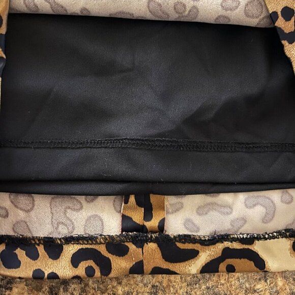 Vintage Cache Halter Dress Size 2 Y2K Cocktail Glam Evening Leopard Satin Edgy - Picture 6 of 13